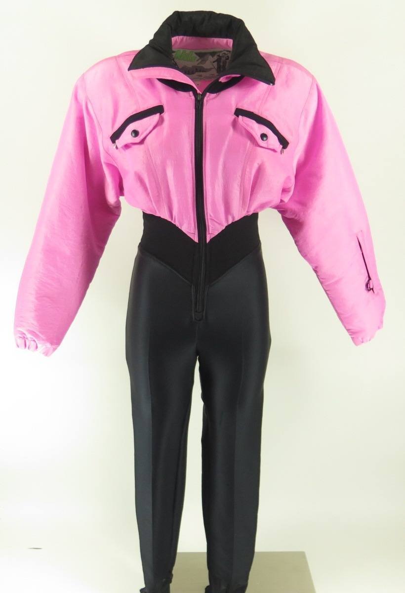 Vintage 80s Ski Suit Womens 6 Deadstock Nils Two Tone Embroidered