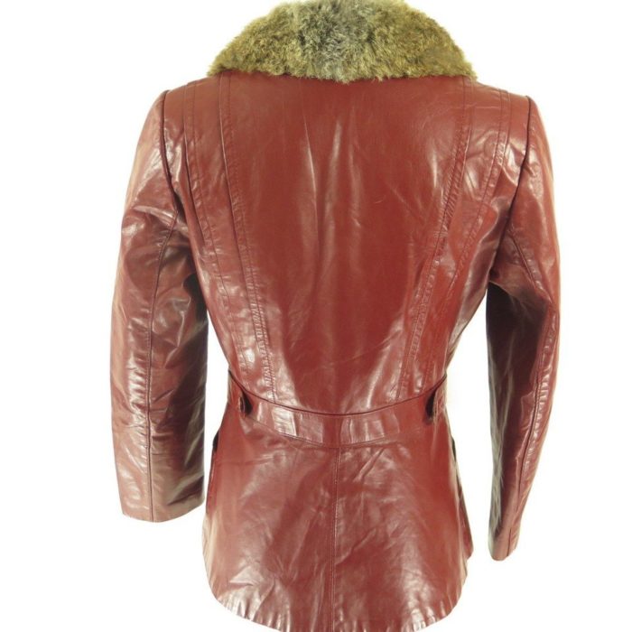 Red-leather-80s-rabbit-fur-womens-belted-jacket-H39O-5