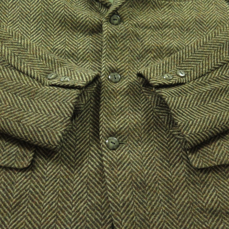 Vintage 60s Herringbone Sport Coat Jacket 42 R Wool 3 Button Thin | The ...