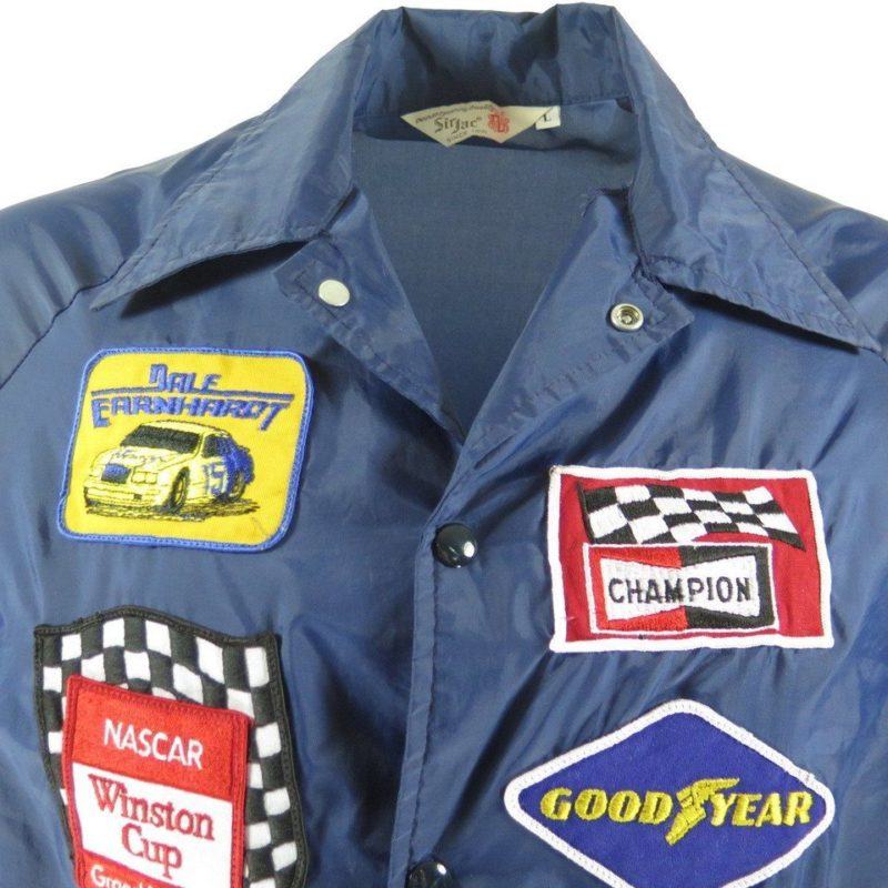 Vintage 80s Dale Earnhardt Racing Jacket Mens L Patches NASCAR Winston ...