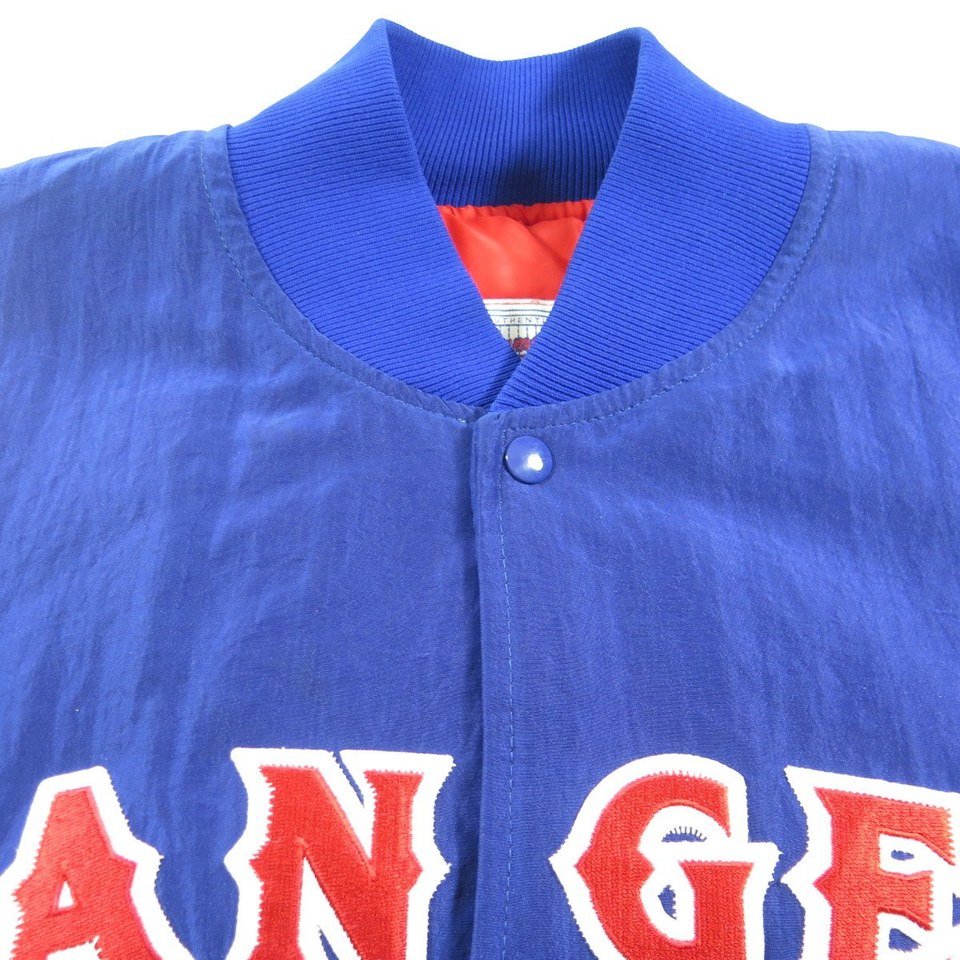 Texas Rangers 90s Blue Satin Jacket - Victoria Jacket