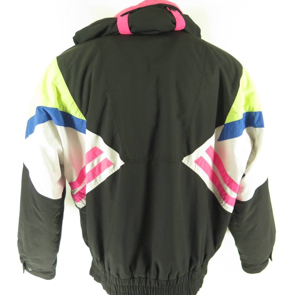 Vintage 90s Neon Ski Jacket Mens XL Tyrolia Head Puffy Puffer Hooded ...