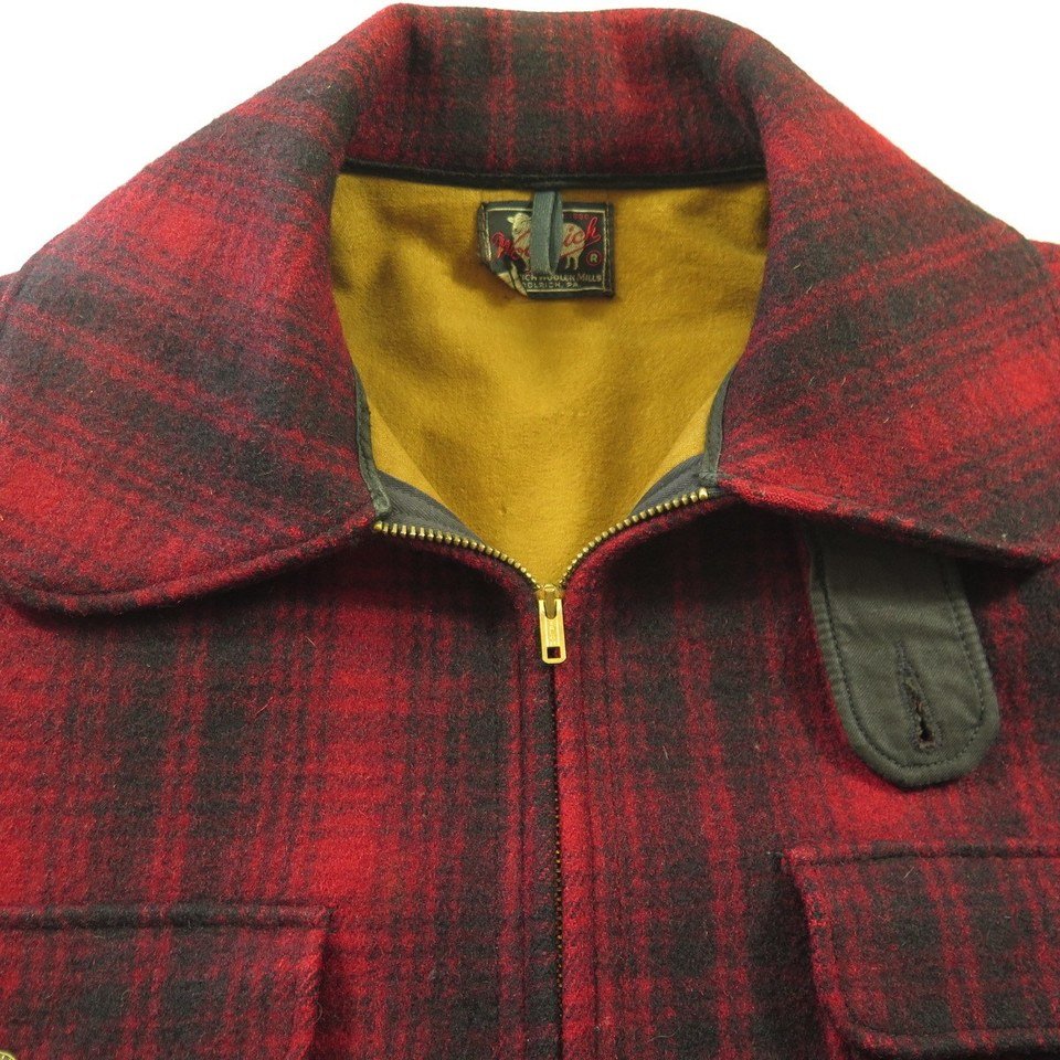 Vintage 50s Woolrich Hunting Jacket Men 42 Shadow Plaid Wool