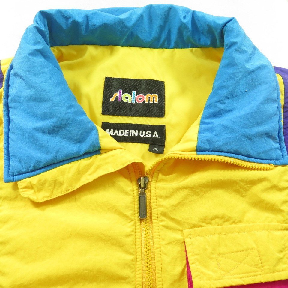 Vintage 80s Slalom Ski Jacket Mens XL Time Machine Puffy Puffer