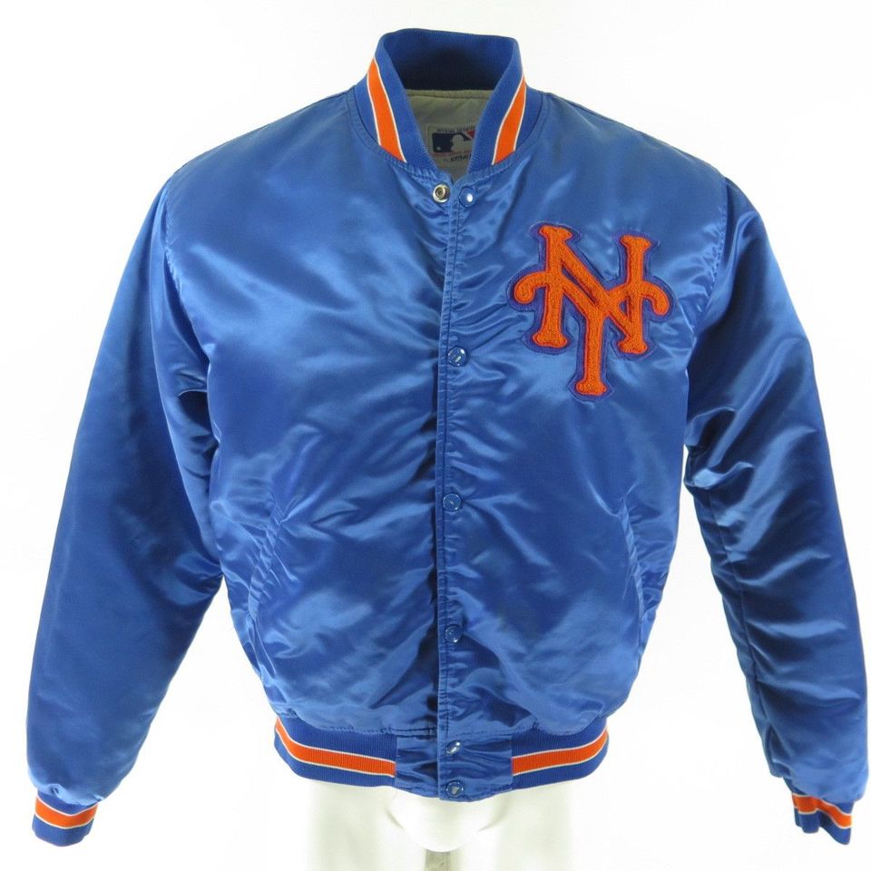Men's Bomber Blue NY Mets Satin Jacket