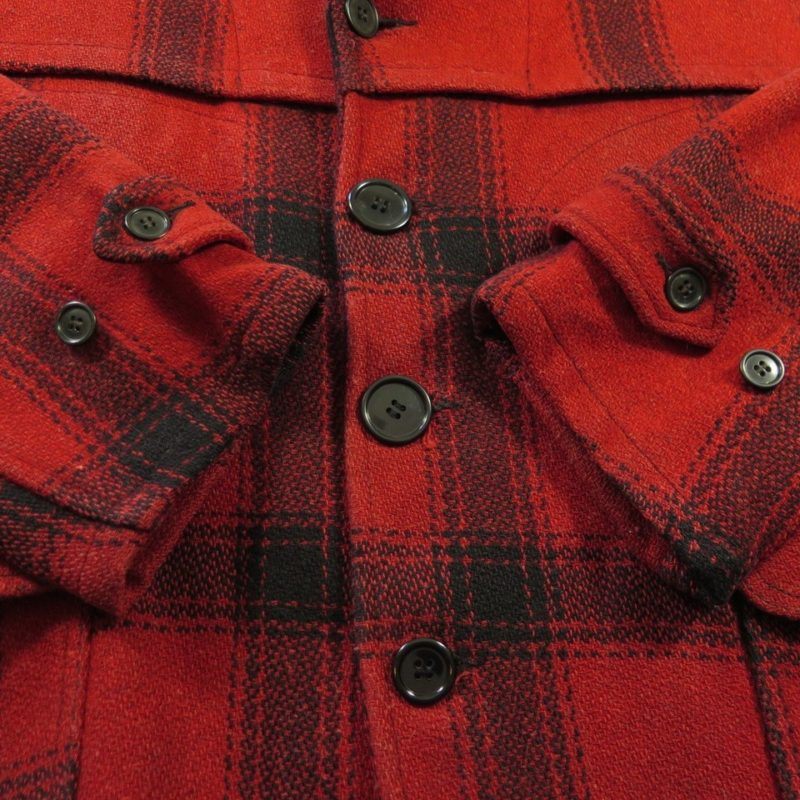 Vintage 30s Wool Hunting Jacket Coat 46 D Pockets Red Black Plaid ...