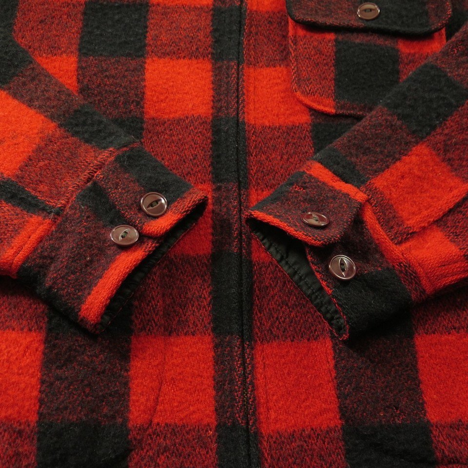 Vintage 40s Woolrich Jacket Mens 38 Buffalo Plaid D Pockets Talon Zip ...