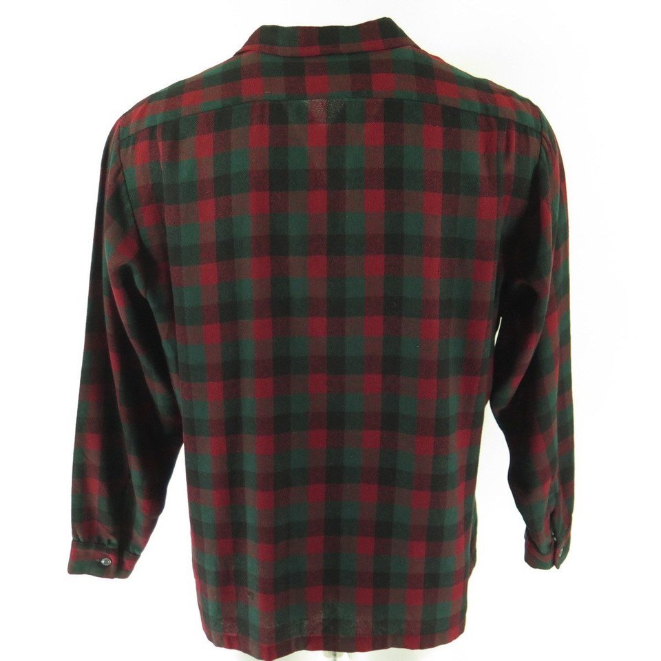 Vintage 60s McGregor Camp Shirt Mens XL - 17.5 Red Green Plaid