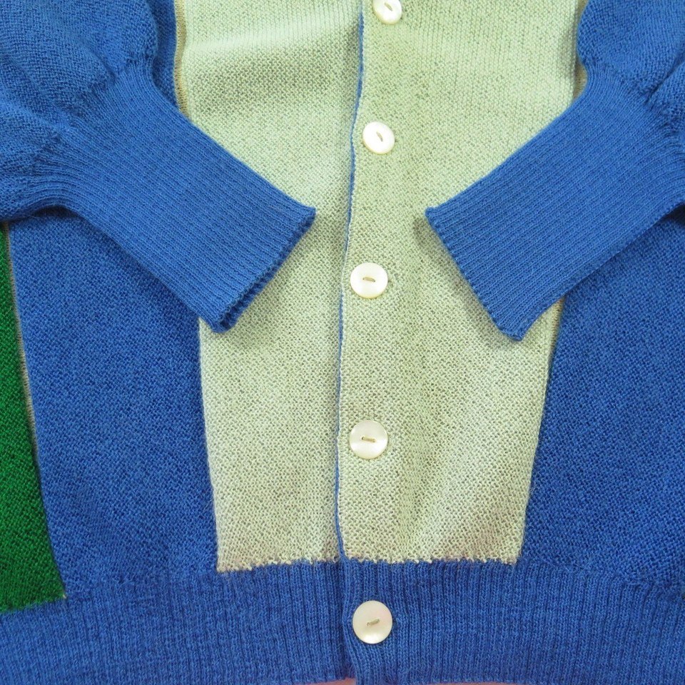 Vintage 60s Rockabilly Cardigan Sweater Mens 40 Alpaca Wool