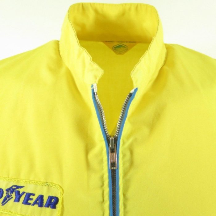 Vintage 70s Goodyear Racing Jacket Mens M Official Yellow Logo
