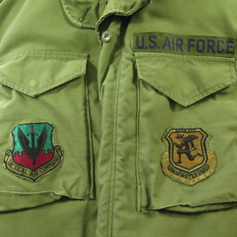 Vintage 70s M-65 Field Jacket S Long US Air Force Fighter Group