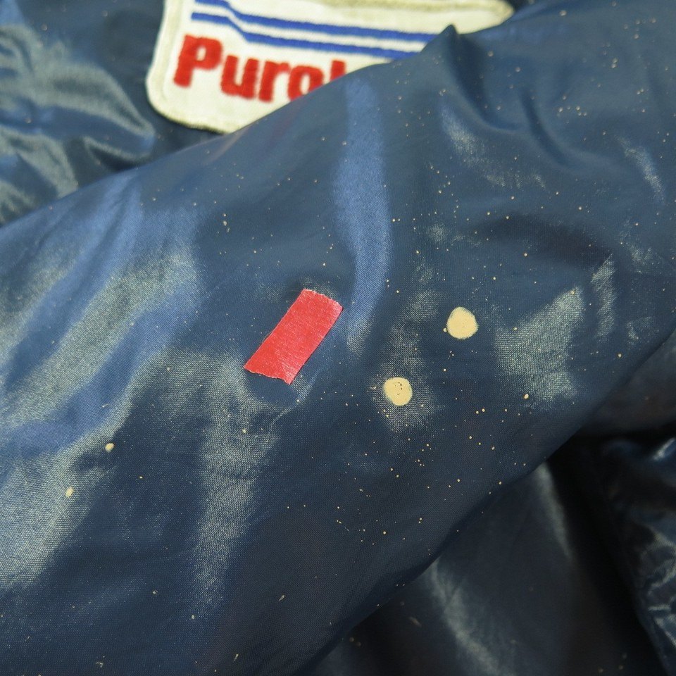 Vintage 70s Purolator Racing Team Jacket M Insulated Patches