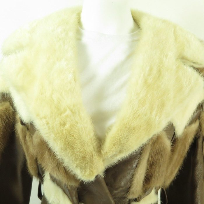 70s-mink-fur-leather-womens-long-coat-belted-H49C-2