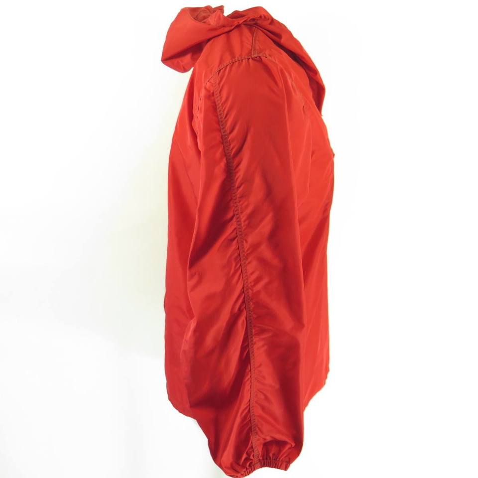 Vintage 50s Anorak Ski Shell Jacket Mens M Red MSC Nylon Hooded Ski-Pro ...