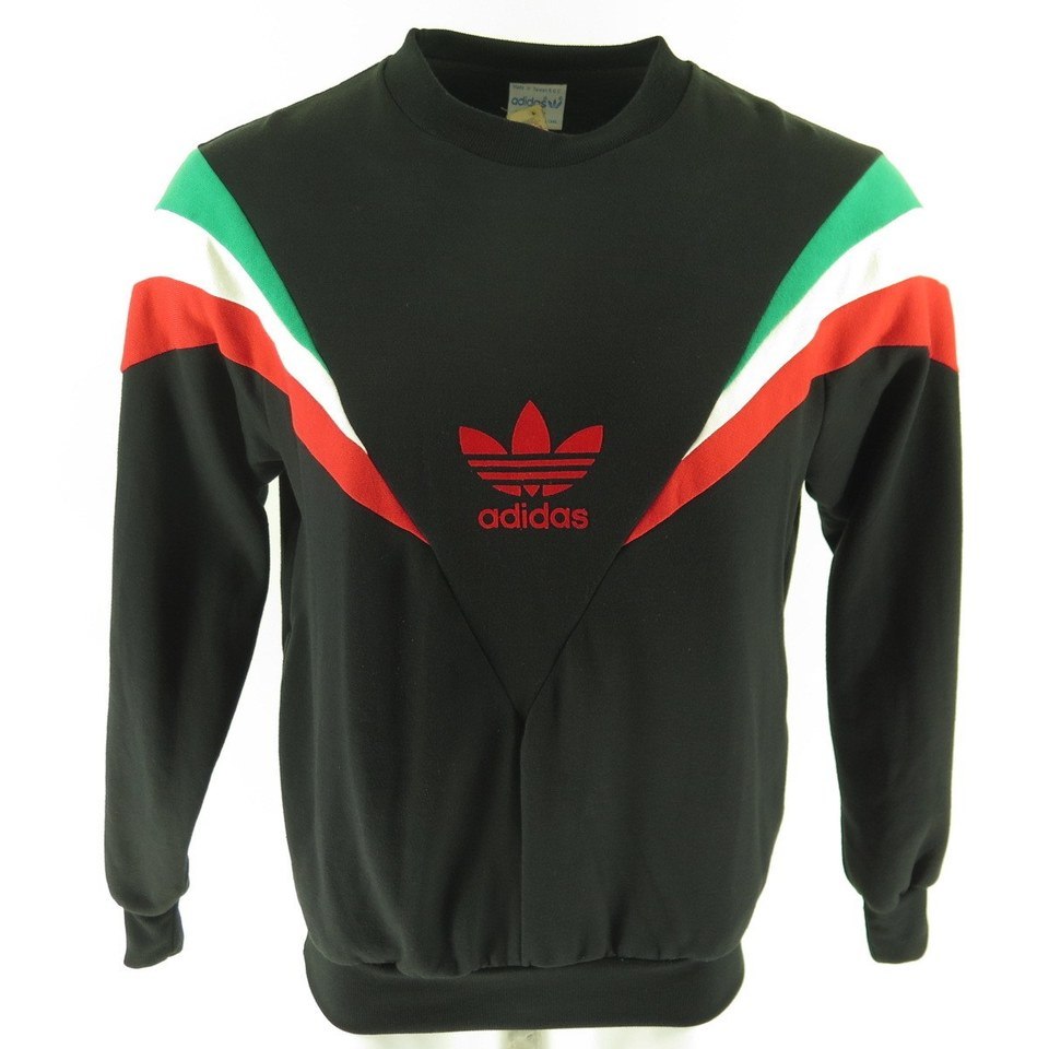 Interconectar soborno Broma Vintage 80s Adidas Trefoil Sweatshirt Mens L Deadstock Flock Print Rocky |  The Clothing Vault