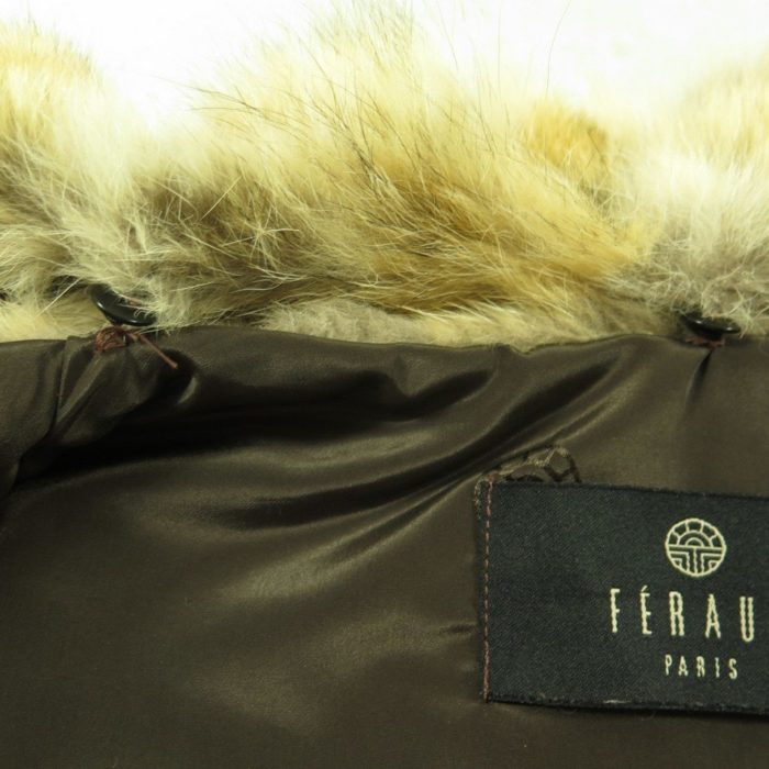 Vintage Feraud Paris Fox Fur Vest Womens XL Deadstock Detachable Collar ...