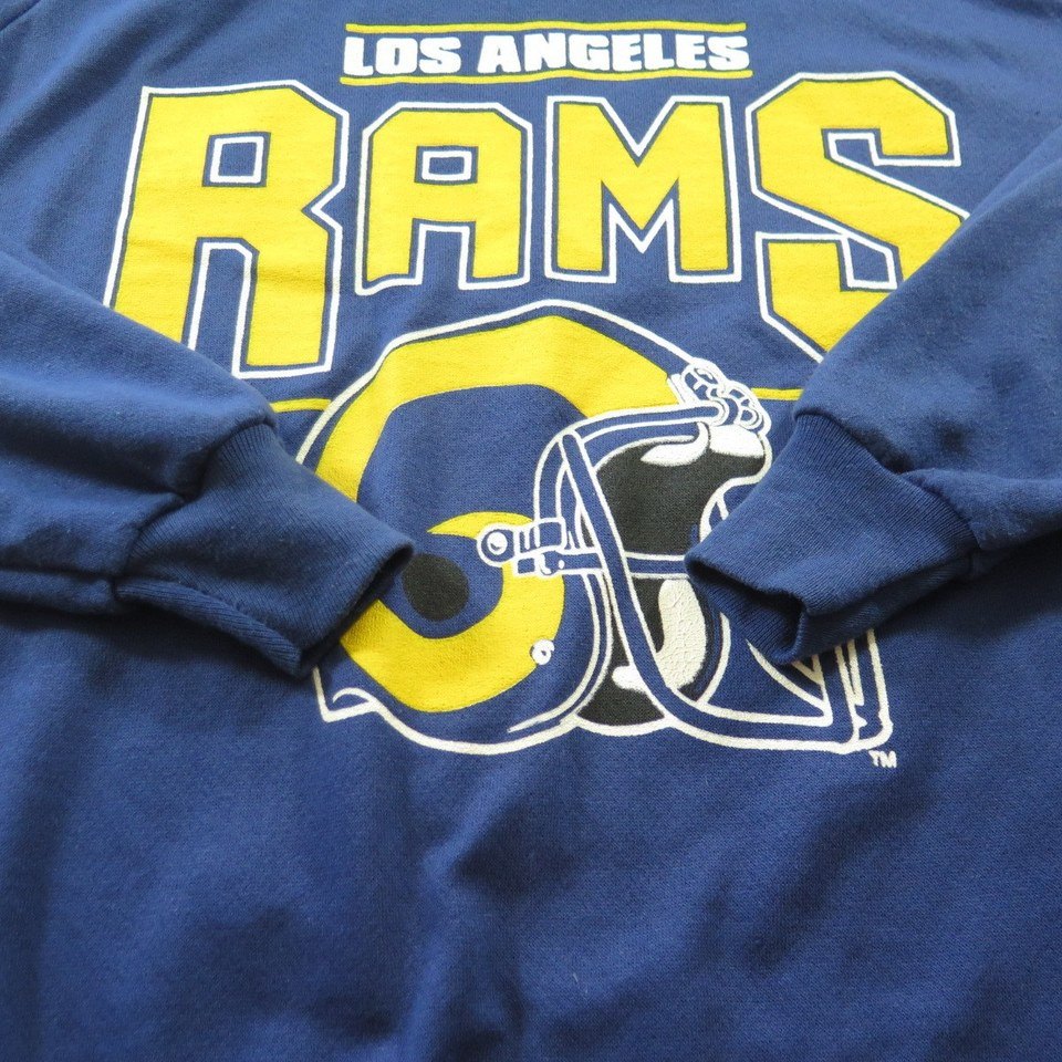 Vintage St. Louis Rams Hoodie Gray 2XL Gray Classic Logo Ripped Collar
