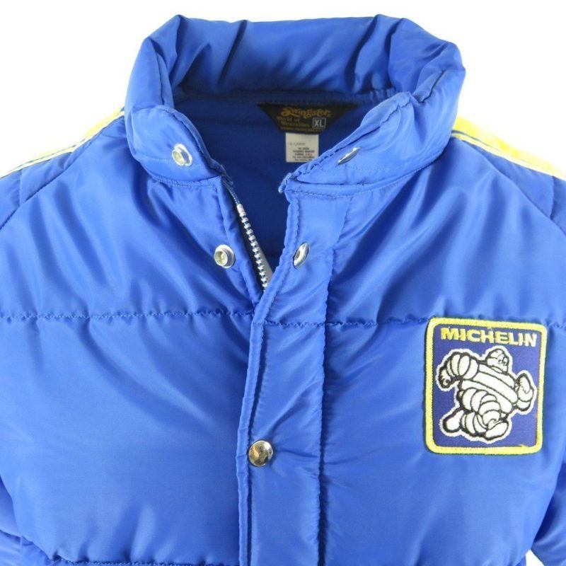 Vintage 80s Michelin Racing Jacket Mens XL Swingster Puffy Stripe ...