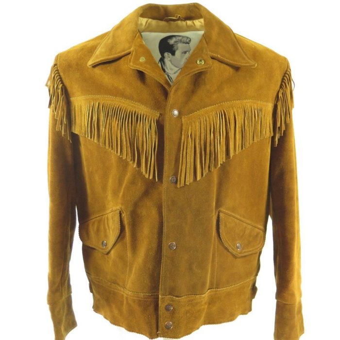 Vintage 80s Schott Leather Jacket Mens M Western Fleece Brown