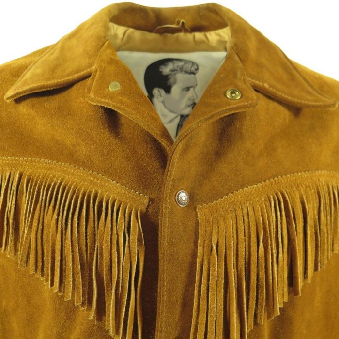 Vintage 80s James Dean Schott Leather Jacket Mens 46 Suede Fringed ...