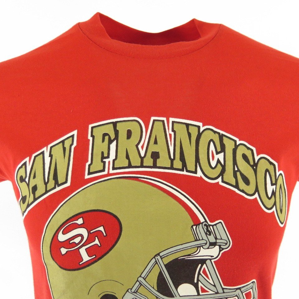 Vintage 80s San Francisco 49ers T-Shirt L Deadstock NFL Football Trench