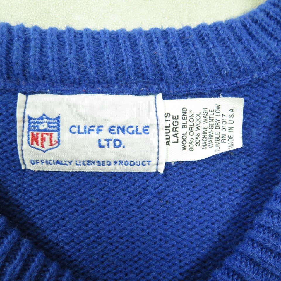 Vintage 80s Cliff Engle Denver Broncos Sweater Mens L Stripe USA NFL ...