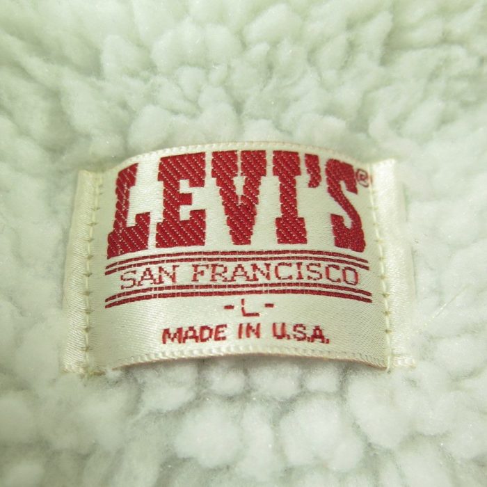 Vintage 80s Levis Sherpa Trucker Vest Large Red Tab Denim Fleece Pile ...
