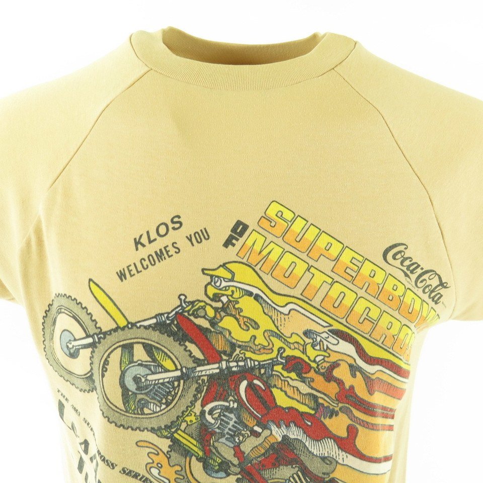 Vintage 80s Motocross Motorcycle Racing T-shirt Large Racing