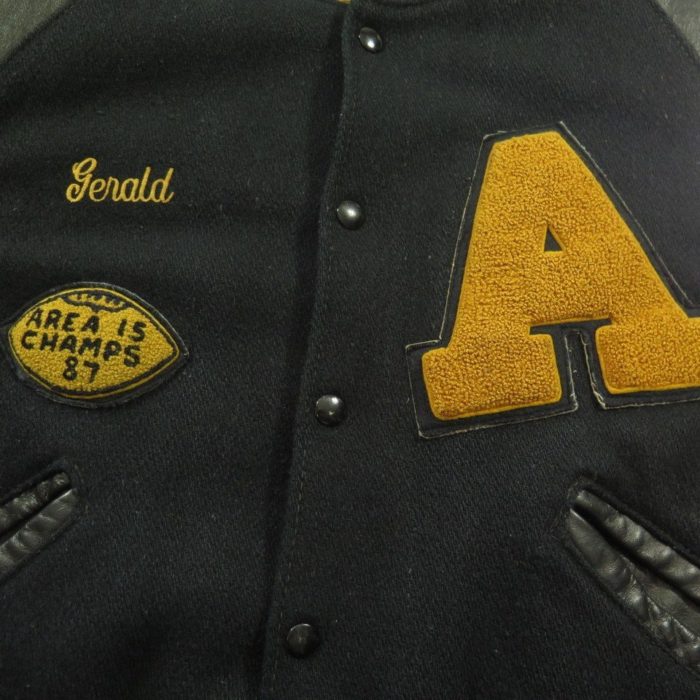 Vintage 80s Varsity Jacket L Letterman Athens High Chenille Patches ...