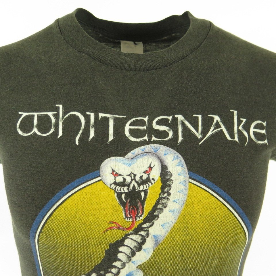 Vintage 80s Whitesnake Band T-shirt Mens M Black 1987 Tour Concert