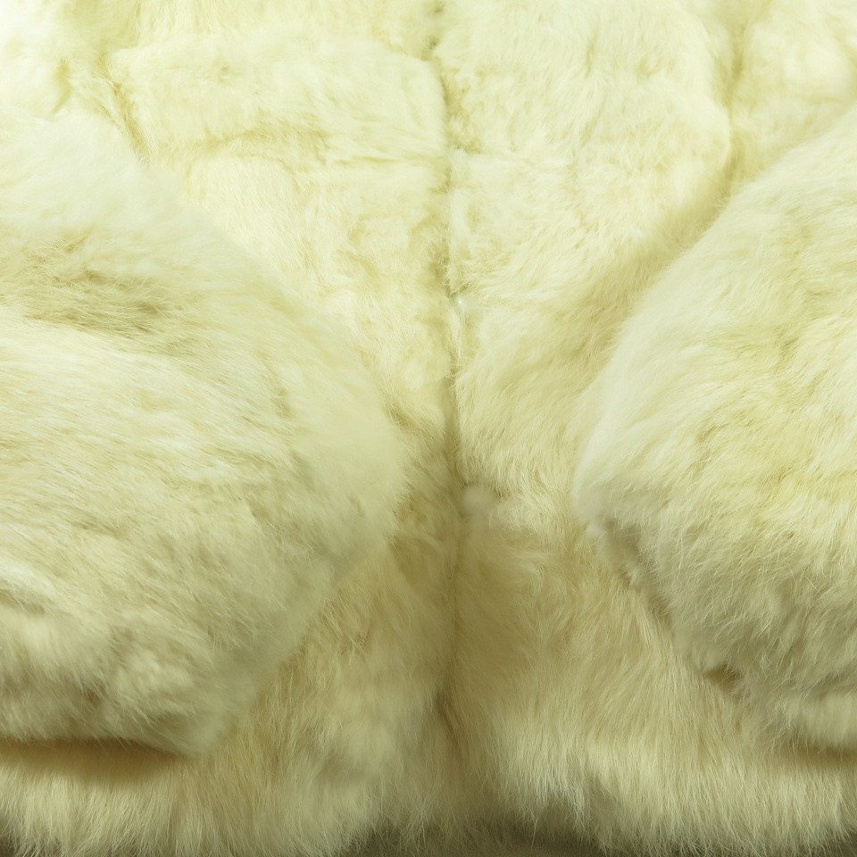 Vintage 90s White Rabbit Fur Jacket Womens Large fits Medium Deadstock ...