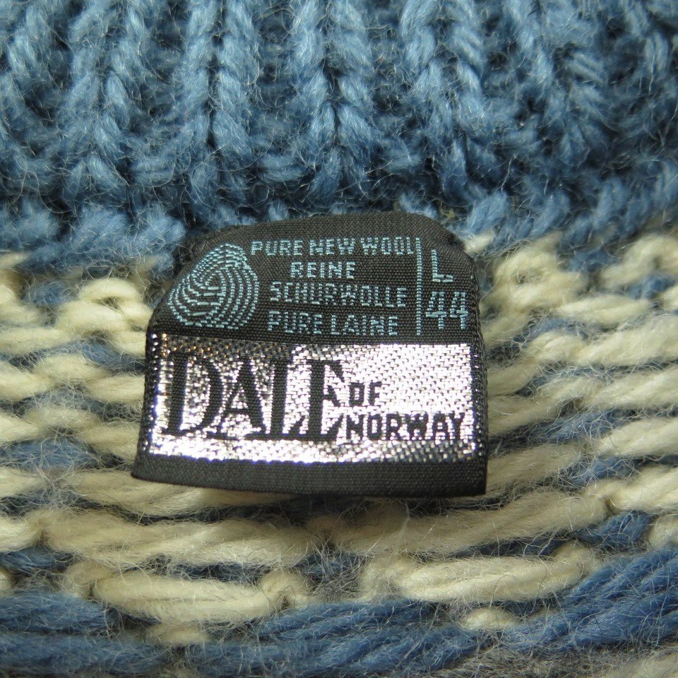 Vintage 90s Dale of Norway Sweater Jacket Womens L Wool Pewter