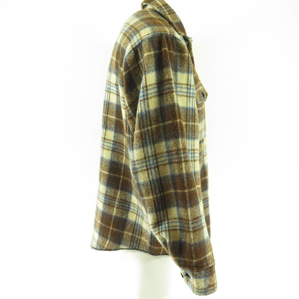 Vintage 50s Melton Wool Plaid Shirt Large Deadstock Wintermaster Nos ...