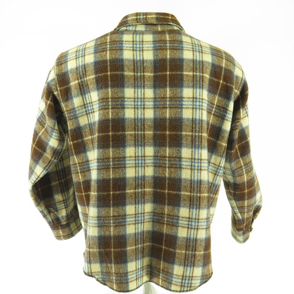 Vintage 50s Melton Wool Plaid Shirt Large Deadstock Wintermaster Nos ...