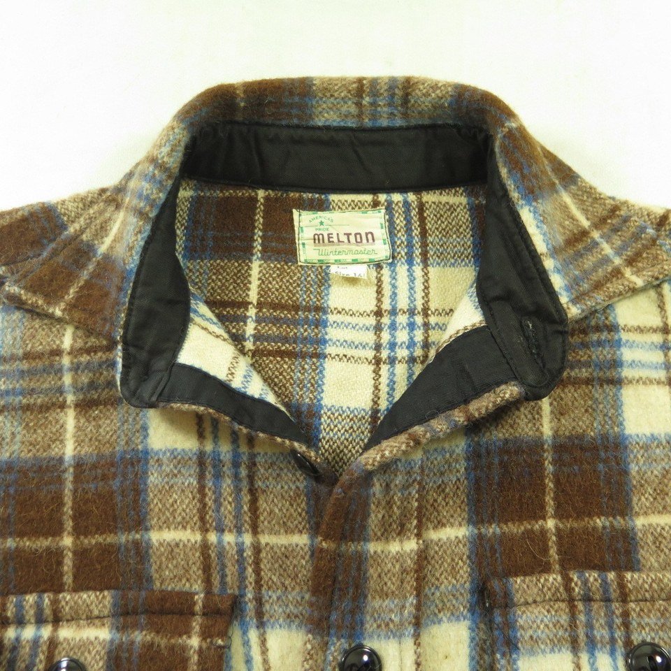 Vintage 50s Melton Wool Plaid Shirt Large Deadstock Wintermaster Nos ...