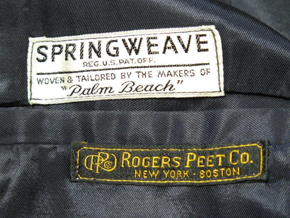 Vintage 50s Palm Beach Tuxedo Suit Mens 42 Jacket 30x28 Pants Satin ...