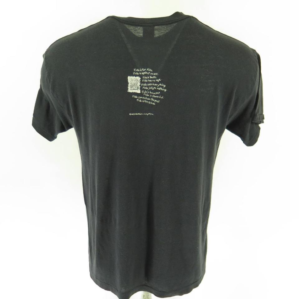 Vintage 80s Fido Dido T-shirt Mens L Black 50/50 Velva Sheen Thin | The ...