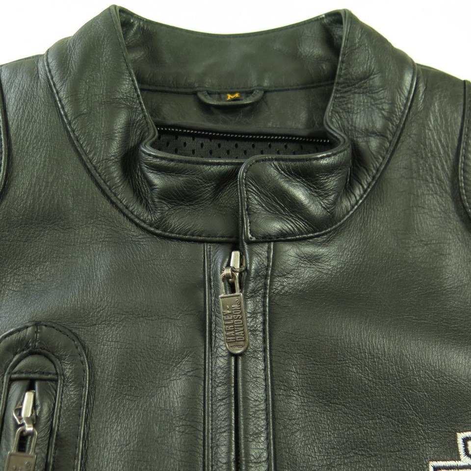 Harley Davidson Leather Jacket Mens M Motorcycle Biker Black ...