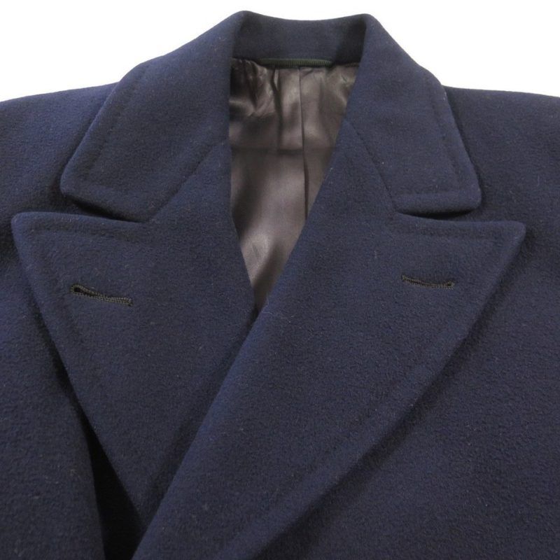 Vintage 40s Hart Schaffner Overcoat Mens 38 Union Made Wool Navy Blue ...