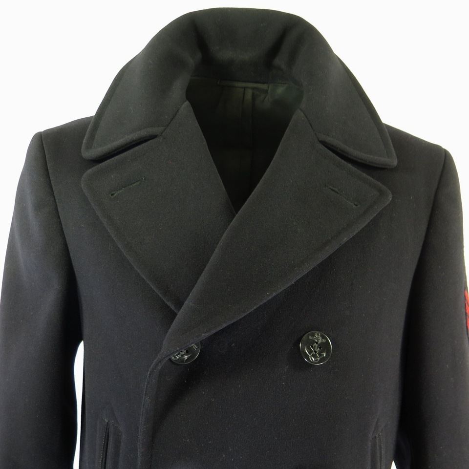 Vintage 50s US Navy Pea coat 40 Long Medium Navy Clothing Factory ...