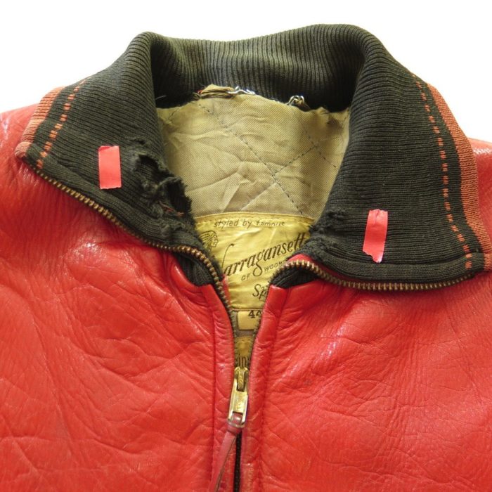 Vintage 1940s Black Top Notch Steer Hide Leather Jacket 
