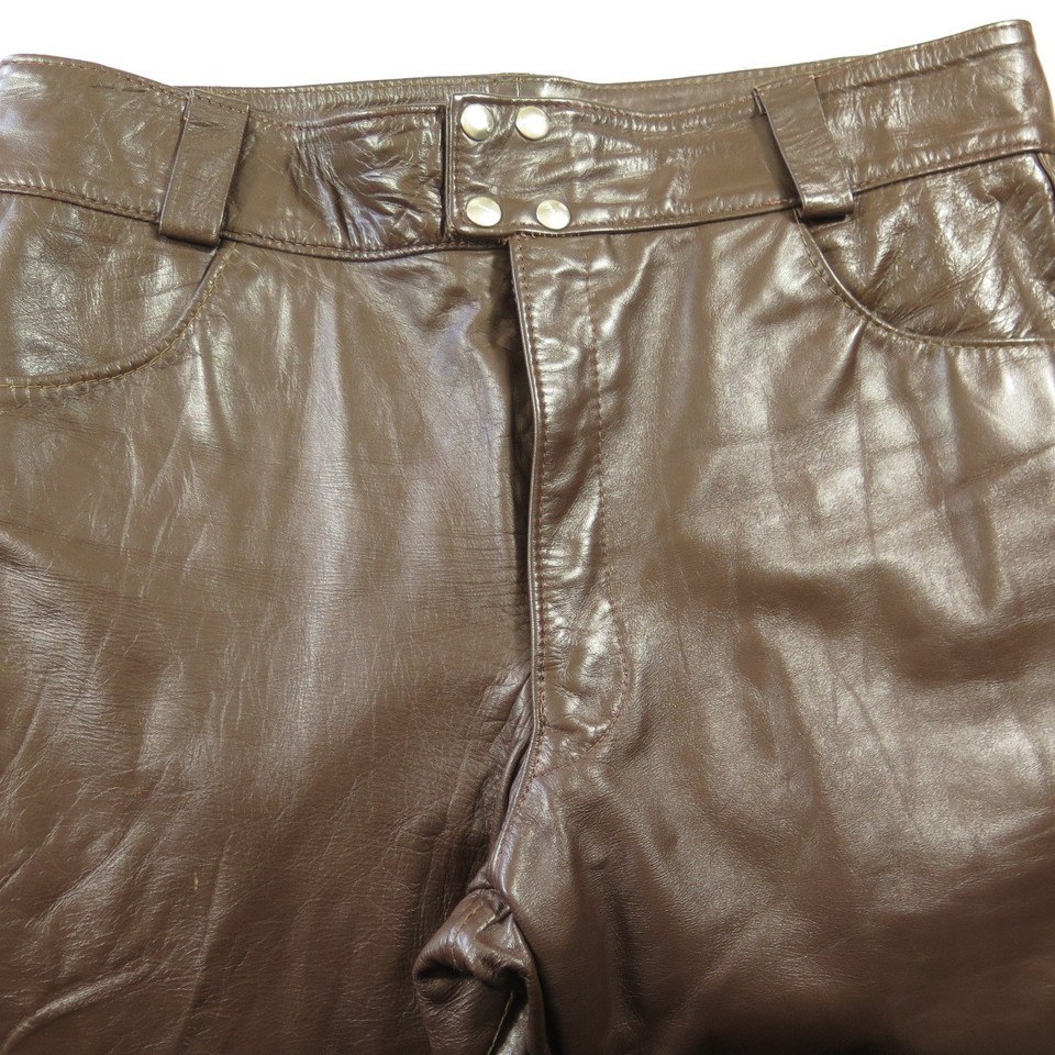 Vintage 60s Leather Pants Mens 38 Deadstock Brooks USA Made Brown | The ...