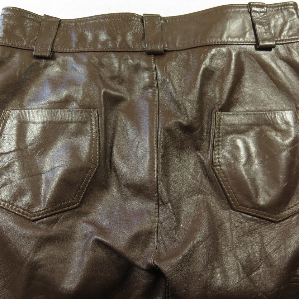 Vintage 60s Leather Pants Mens 38 Deadstock Brooks USA Made Brown | The ...