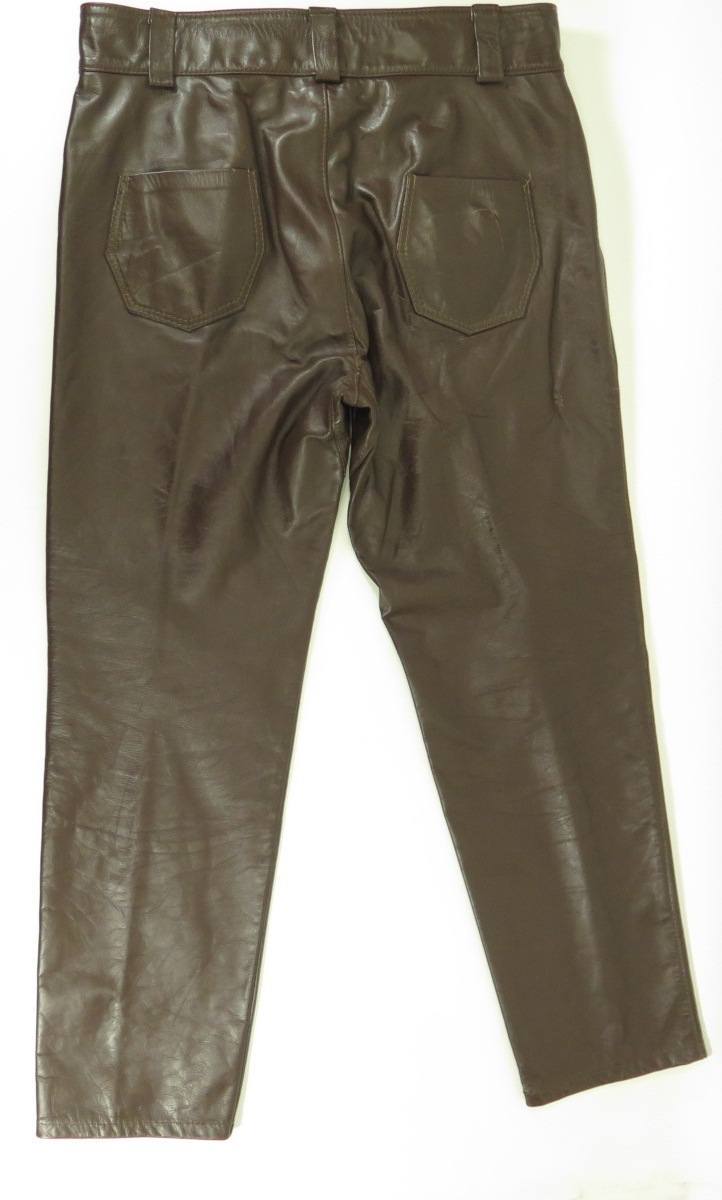 Vintage 60s Leather Pants Mens 38 Deadstock Brooks USA Made Brown | The ...