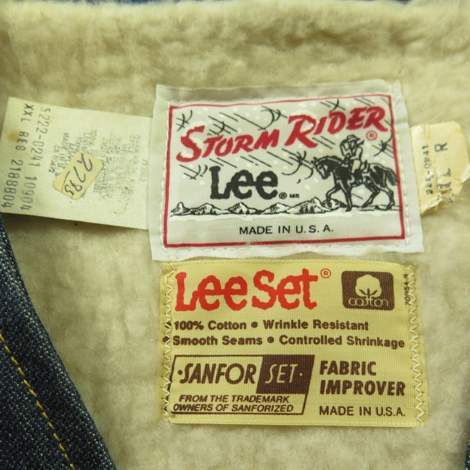 Vintage 60s Lee Storm Rider Tucker Vest Mens 2XL Deadstock Denim Fleece ...