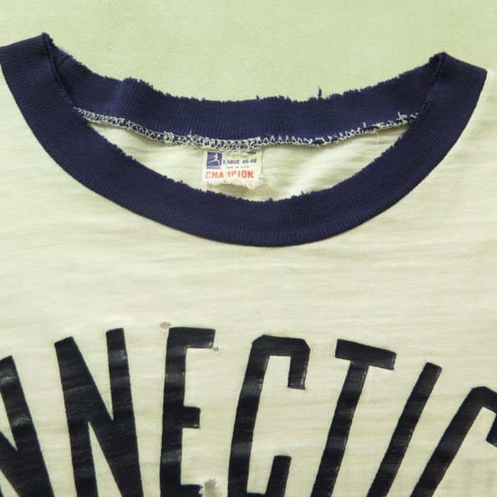 Vintage 50s Champion Running Man T-shirt Mens XL Connecticut White