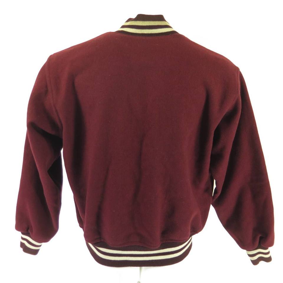 Vintage 40's Collared Wool Varsity Jacket Retro Letterman G Maroon Mens Size M cheapest