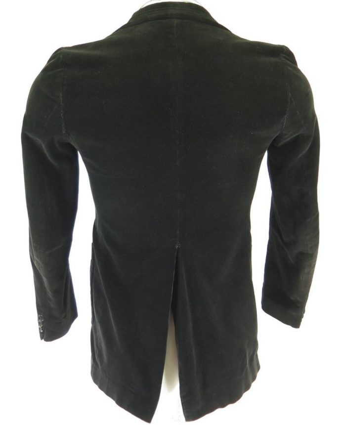 Vintage 70s Black Corduroy Suit Jacket 34 Pants 28x30 Super Peak Lapel ...