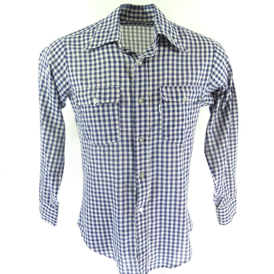 Vintage Blue And White Check Shirt M