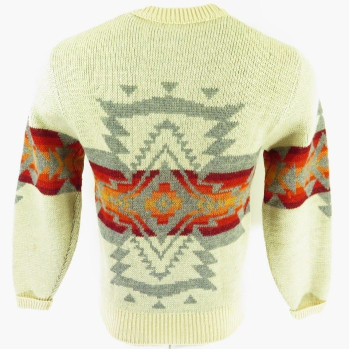 Vintage 70s Pendleton Sweater Mens M Southwestern Knit Virgin Wool